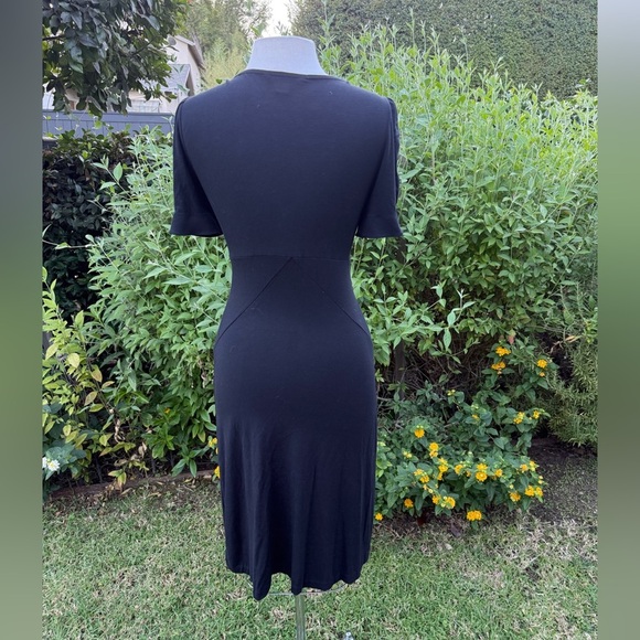 Banana Republic Black Sheath Dress with Plunge Neckline - Picture 4 of 5